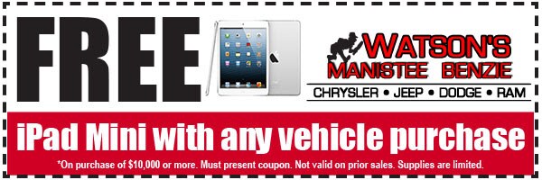 Free iPad Mini with any vehicle purchase coupon